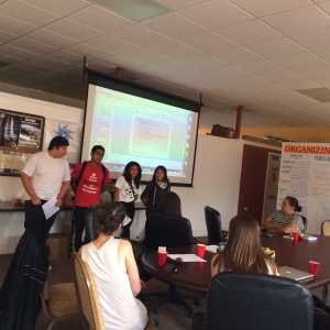 Youth Council presenting their PB22 campaign  to community leaders in Little Village 